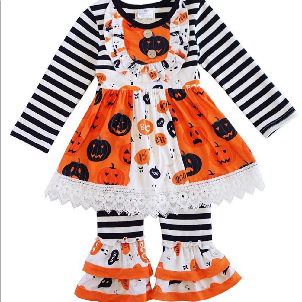 Halloween Pumpkin Ruffle Set